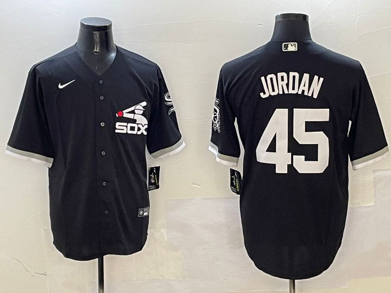 Men Chicago White Sox #45 Jordan Black Game Fashion 2025 Nike MLB Jersey style 1